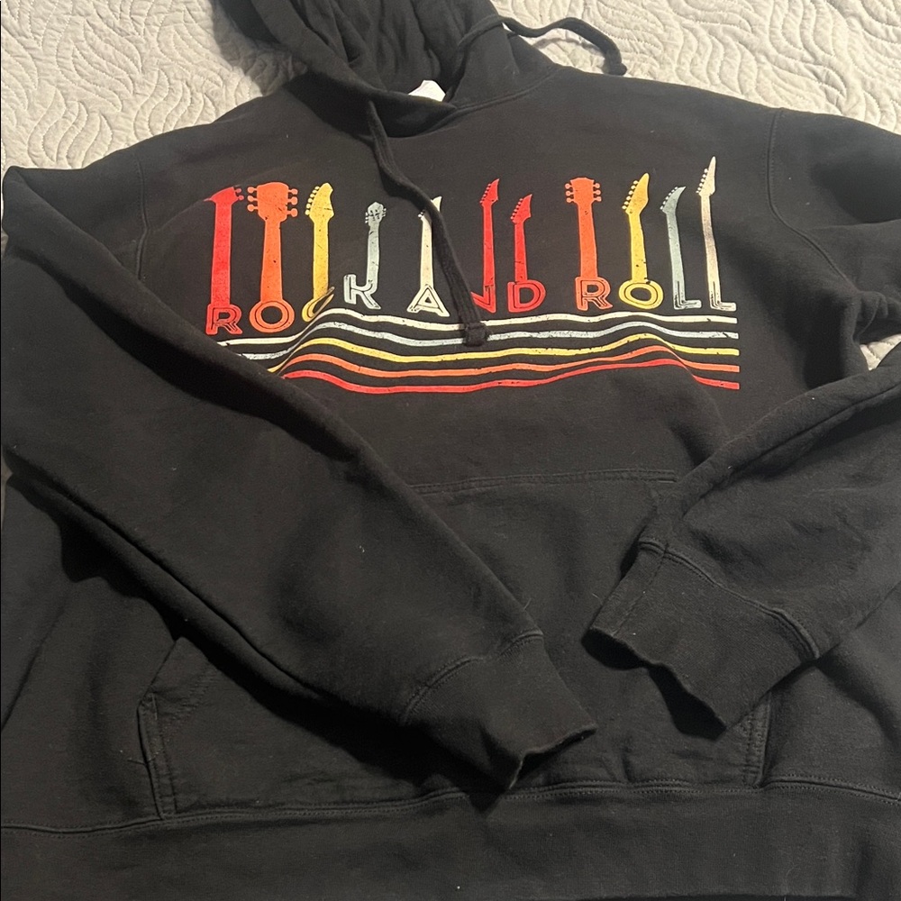 Black Rock and Roll Graphic Hoodie